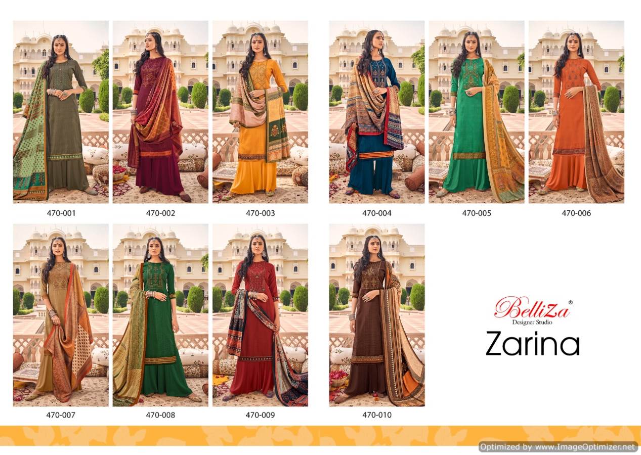 Belliza Zarina Pure Latest Fancy Designer Casual Wear Pashmina Designer Dress Material Collection
